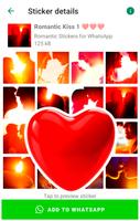 Romantic Kiss Stickers capture d'écran 2