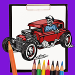 Hotrod Cars Coloring Book icon