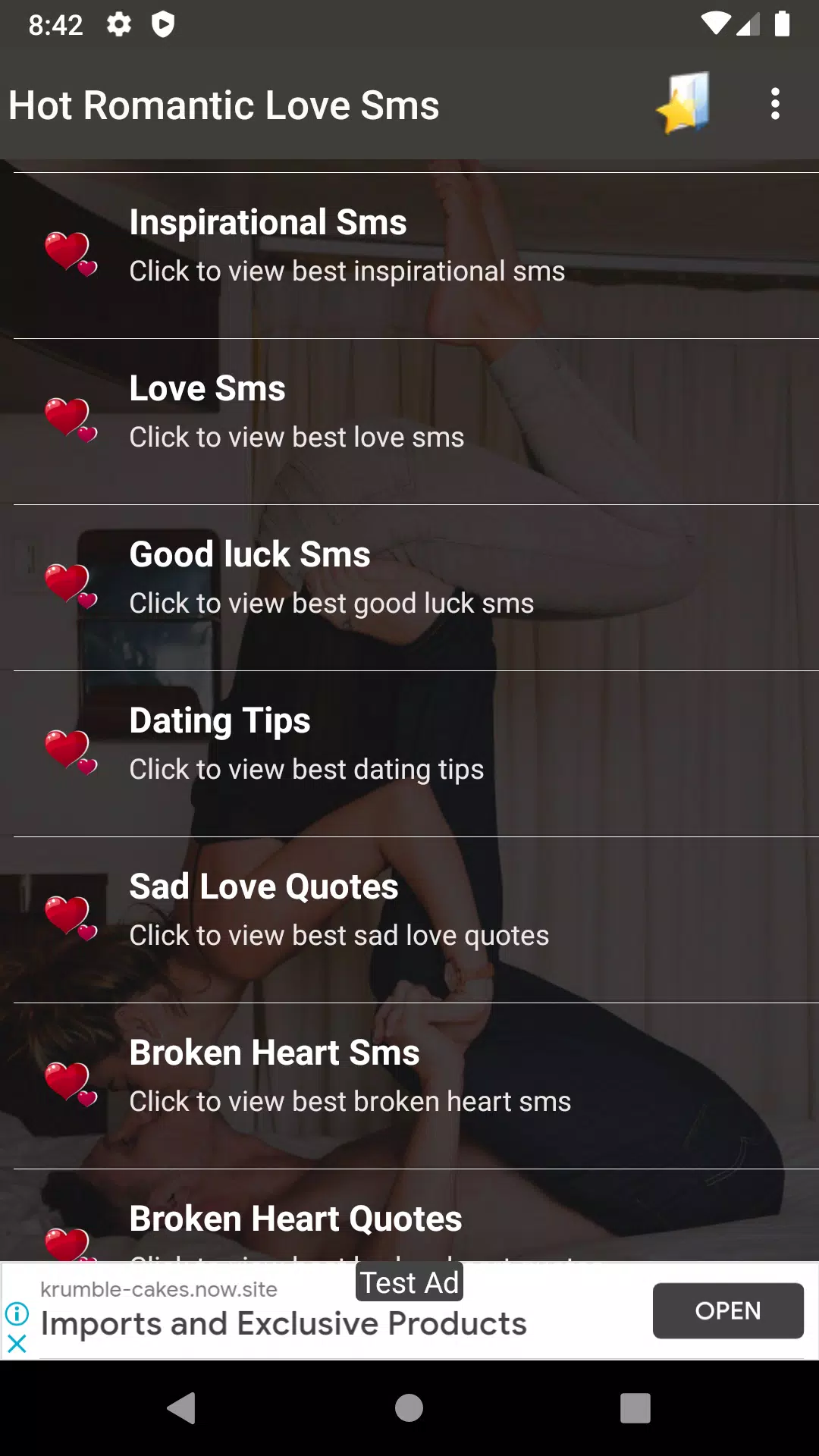 Hot Romantic Love Sms APK pour Android Télécharger