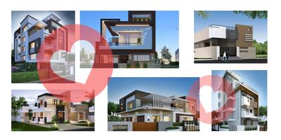 House Front Elevation Design | Home Building Front Affiche