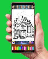House Building Coloring 海报