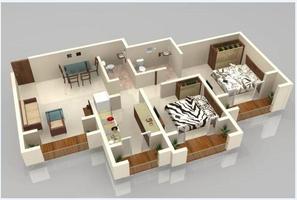 Plan de maison en 3D Affiche