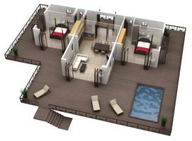 Poster 3D House plan design