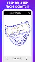 How to draw Huggy Wuggy captura de pantalla 3