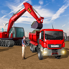 Heavy Excavator Construction S-icoon