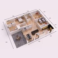 Minimalist 3D house concept تصوير الشاشة 3