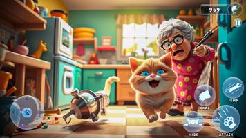 悪い猫シム: おばあちゃんにいたずら スクリーンショット 1