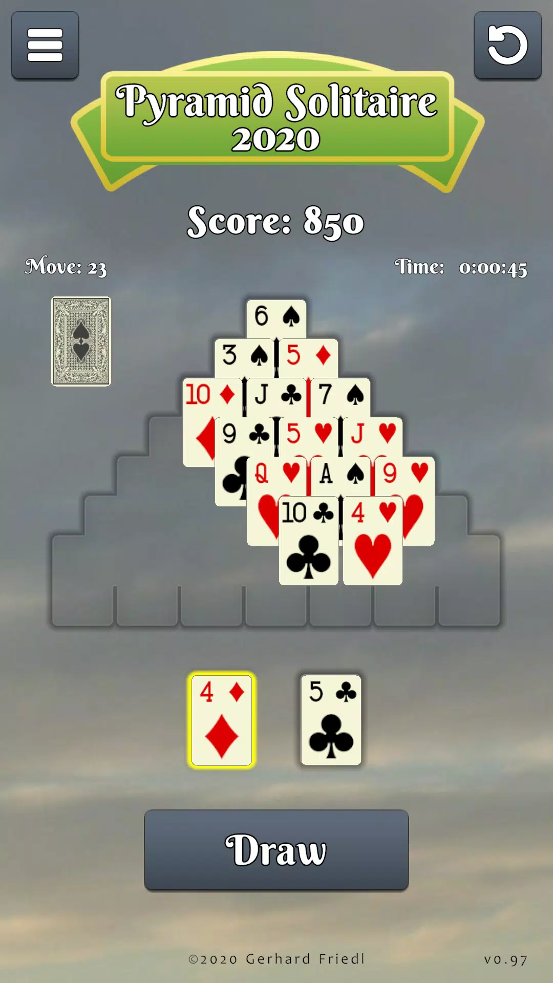 Pyramid Solitaire Card Game