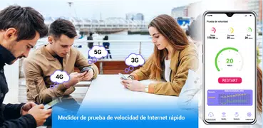 Medidor de prueba de velocidad de Internet rápido