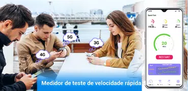 Medidor de teste de velocidade de Internet rápida