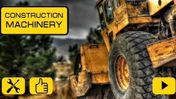 Construction machinery. Puzzle. poster