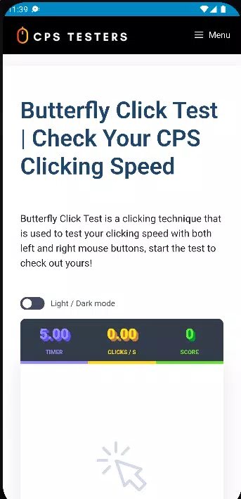 Butterfly Click Test  Check Your CPS Clicking Speed