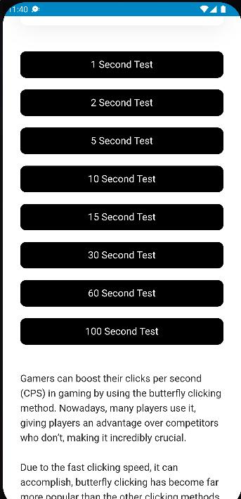 5 Second Butterfly Click Test