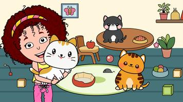 マイ・キャットタウン - Tizi ペットゲーム スクリーンショット 1