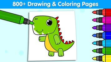 儿童着色游戏 - 婴儿画册，着色页：绘画和颜色 海报