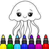 Dibujar y pintar niños juegos icono