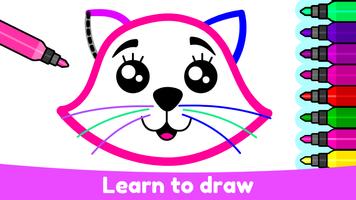 Kids Drawing & Coloring Games Affiche