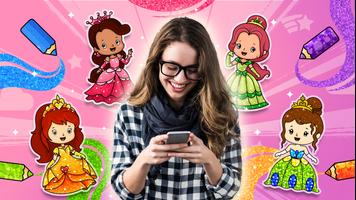 Принцесса раскраски игры постер