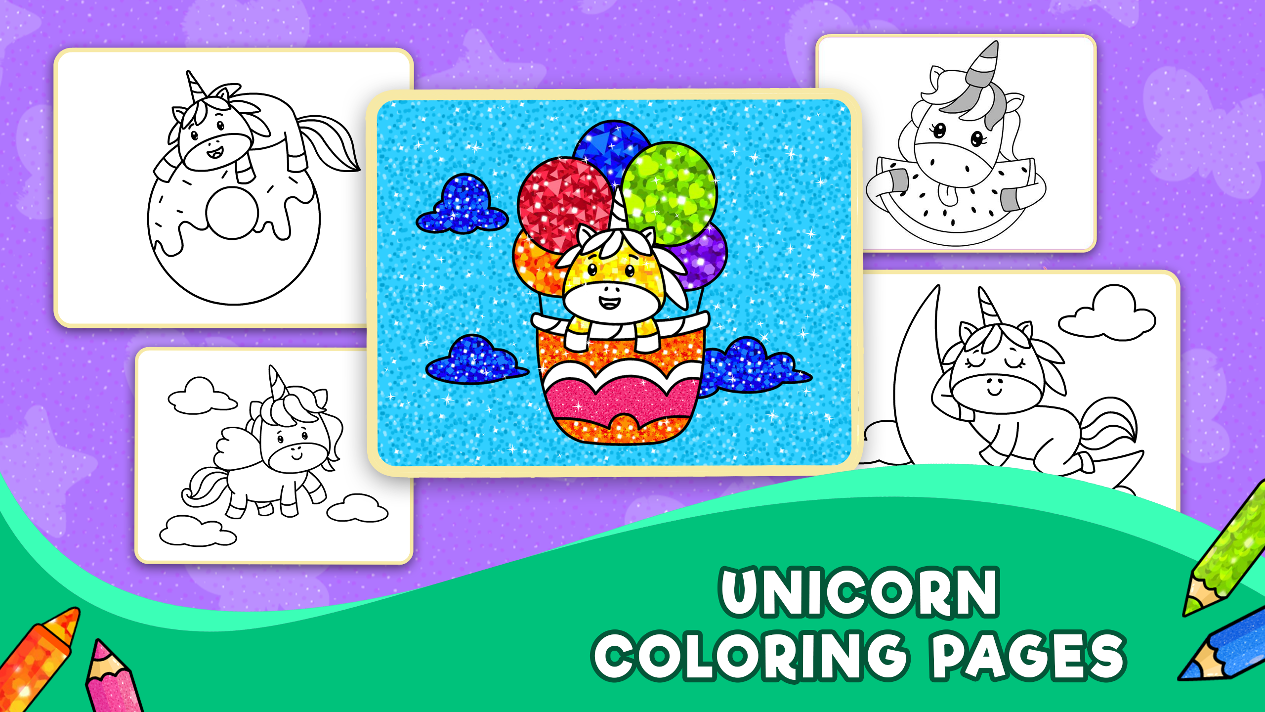 7600 Glitter Unicorn Coloring Pages  Best Free