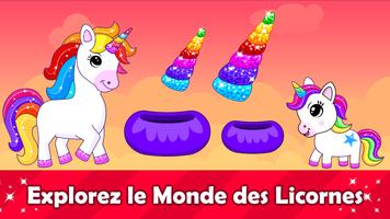 Des licorne jeux pour enfants Affiche
