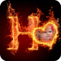 Fire Text Photo Frames