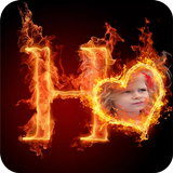 Fire Text Photo Frames icon