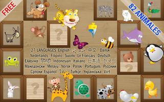 Juego de memoria para niños - Animales Poster
