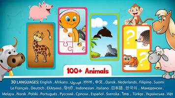 Puzzle de animales para niños Poster