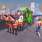 caballo taxi escuela niños transporte deber icono