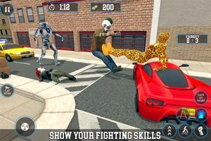 Multi Cheetah Hero Gangster Crime: Robot Fighting syot layar 1