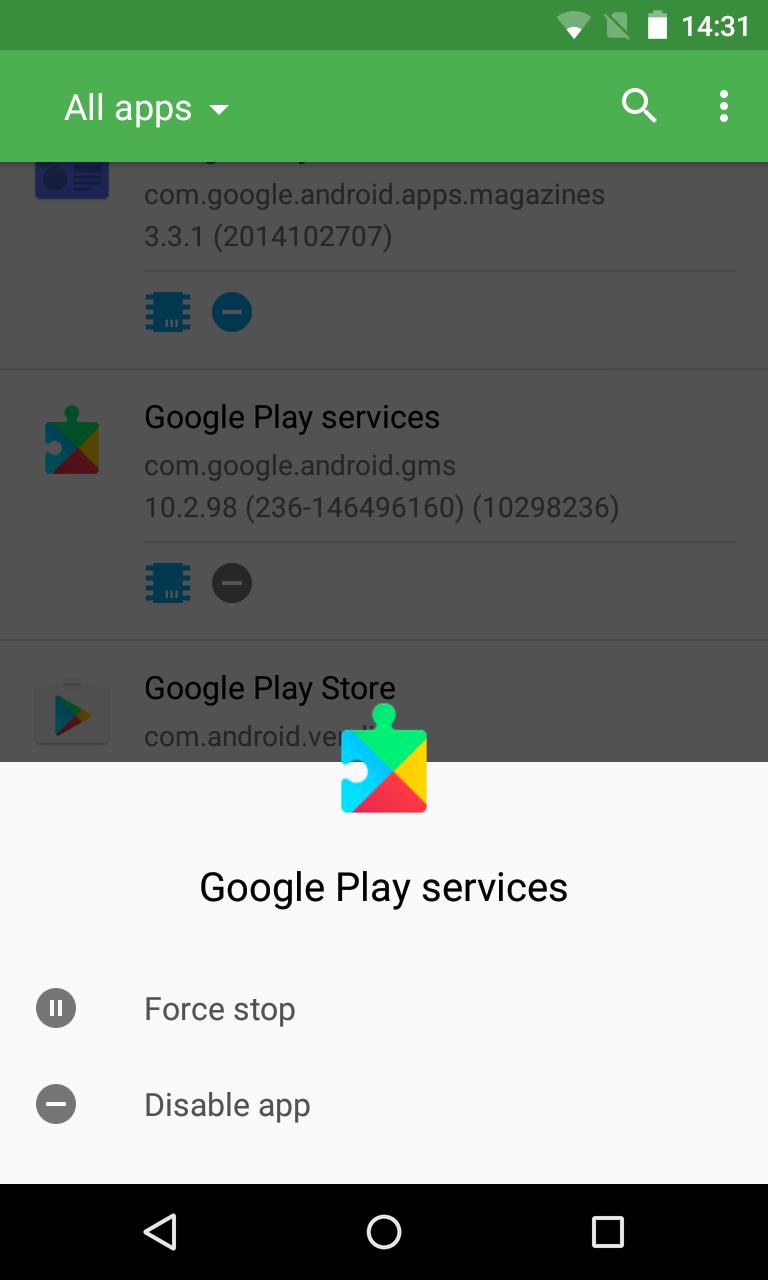 disable application for android apk