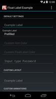 Float Label Example capture d'écran 1