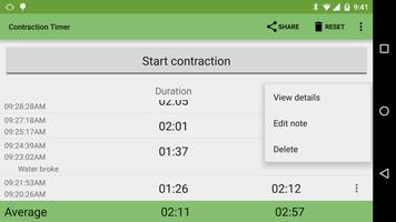 Contraction Timer capture d'écran 2