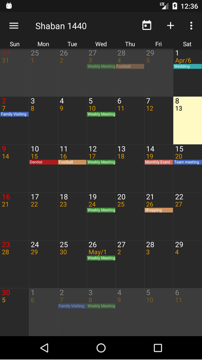 Hijri Calendar screenshot 1