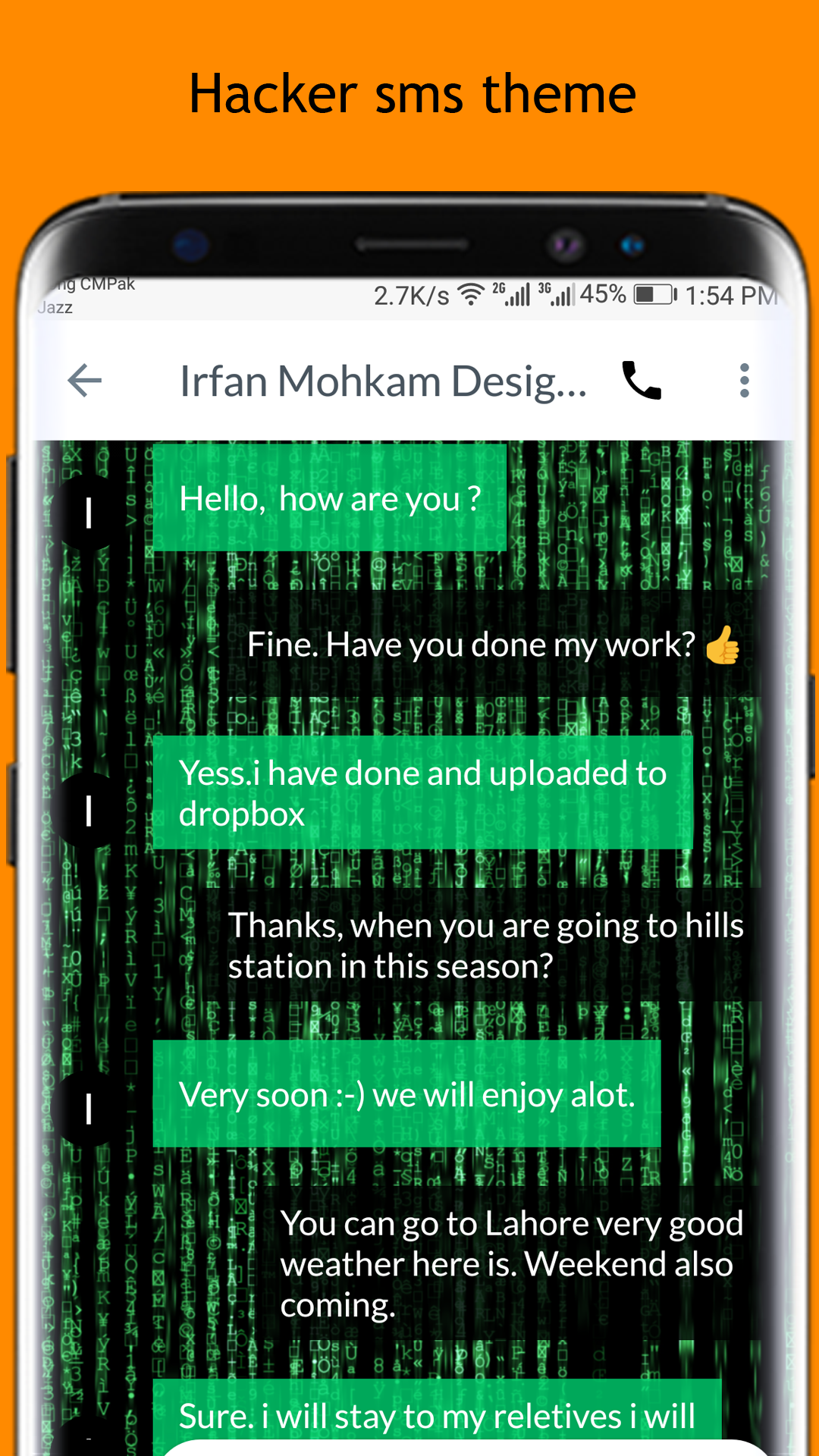 Hacker SMS Theme for Android - APK Download - 