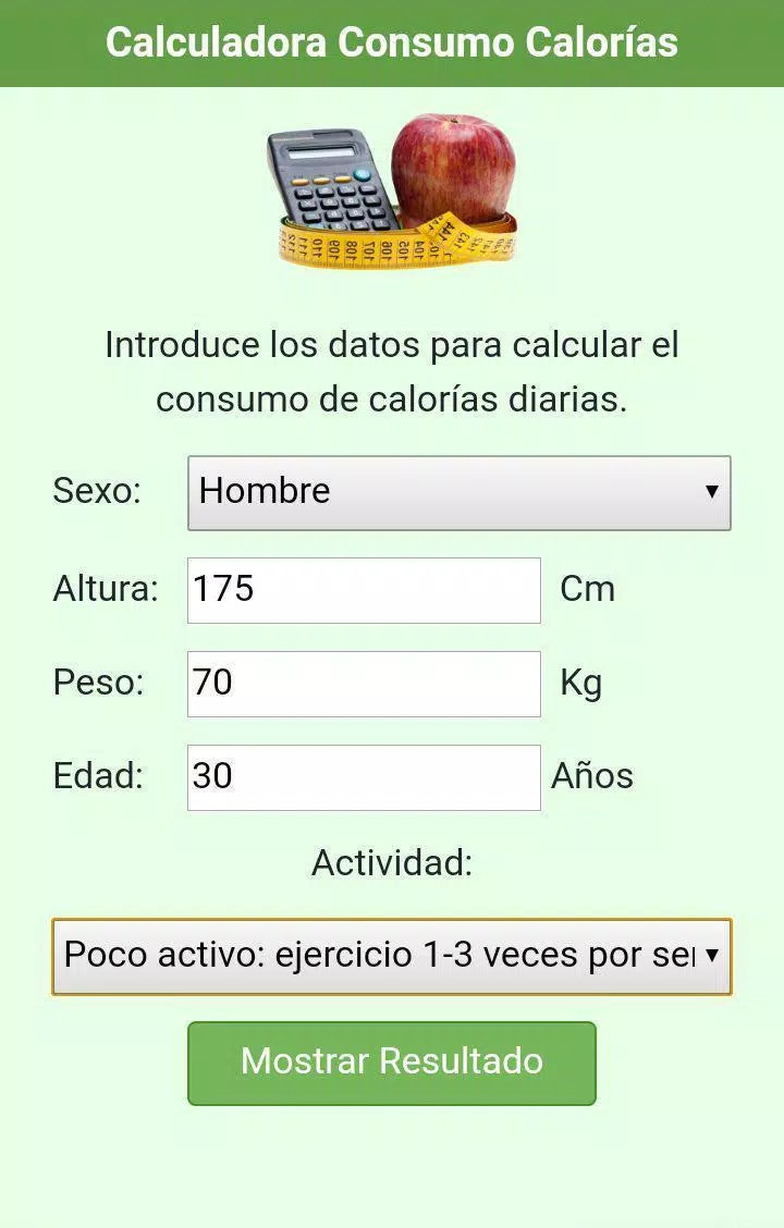 Calculadora Calorías Diarias APK for Android Download
