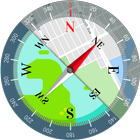 Digital Compass Map 360 أيقونة