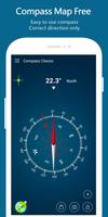 Digital Compass Map 360 الملصق