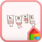 love pink dodol launcher theme icône
