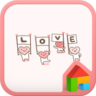 love pink dodol launcher theme أيقونة