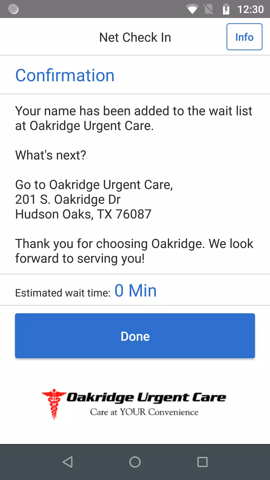 oakridge urgent care in hudson oaks