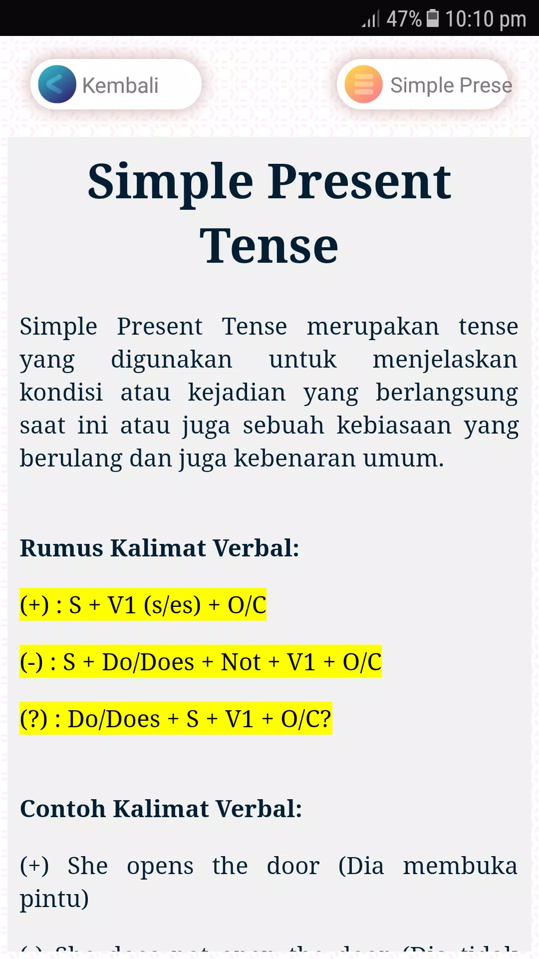 Belajar Tenses Bahasa Inggris APK untuk Unduhan Android