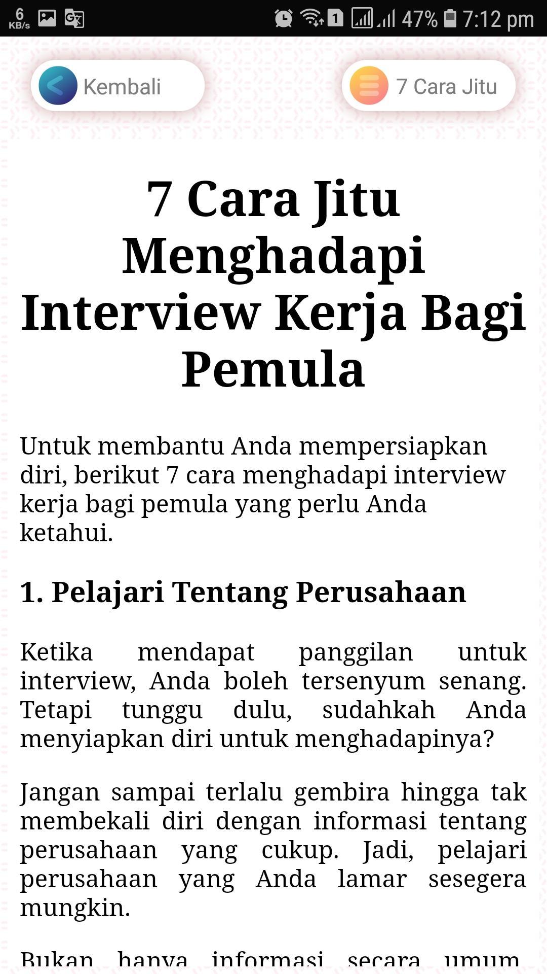 Pertanyaan Dan Jawaban Interview Untuk Pemula - Guru Ahli