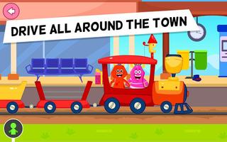 My Monster Town - Çocuklar için Oyuncak Tren Oyunu Ekran Görüntüsü 1