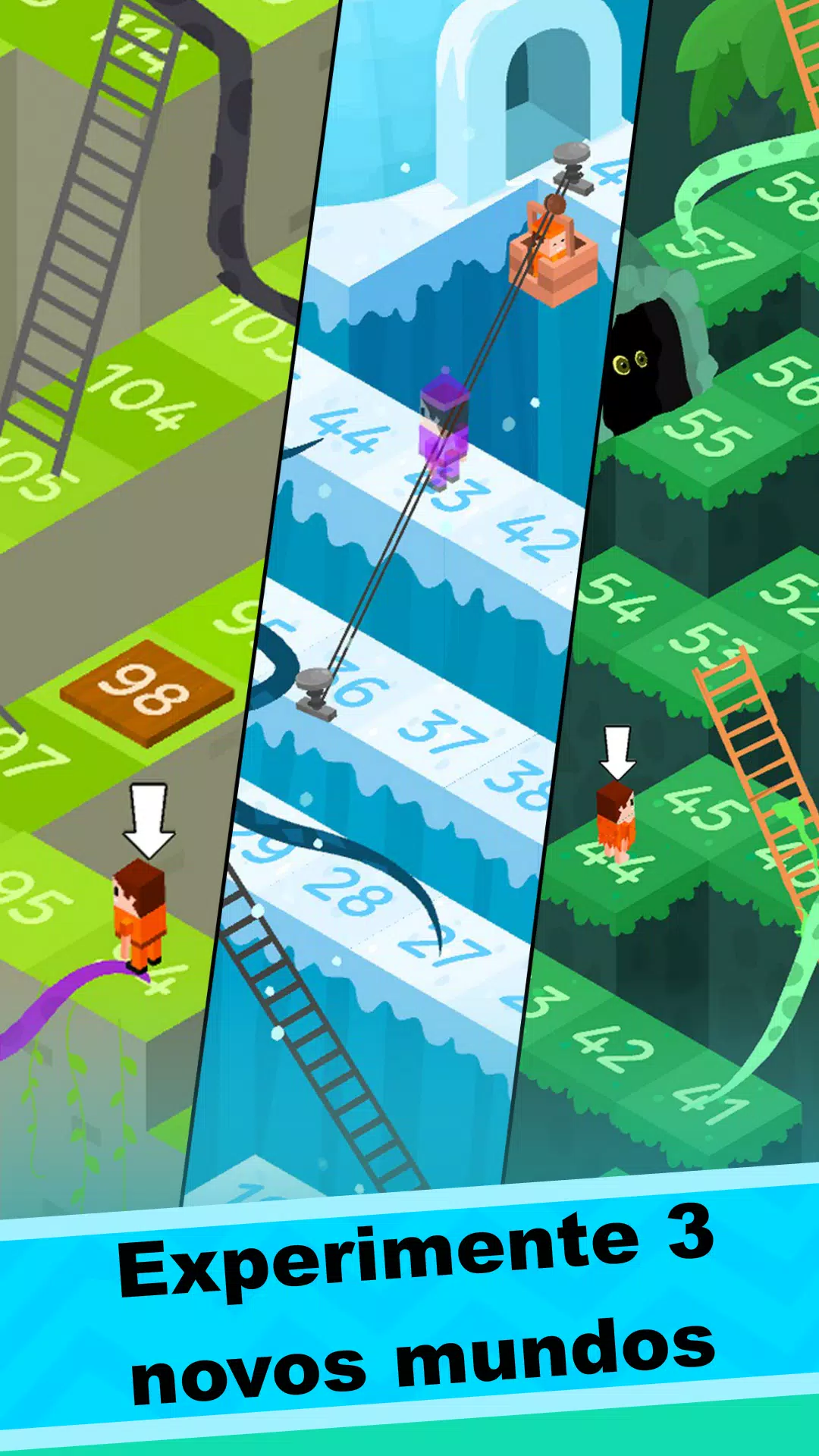 Jogo de tabuleiro snakes and ladders para atividade educacional