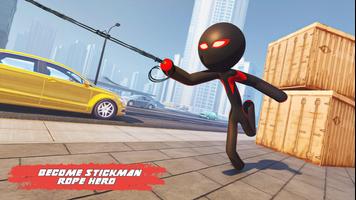 Flying Rope Hero Stickman 3D poster