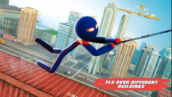 Cuộc phiêu lưu của Grand Stickman Rope Hero ảnh chụp màn hình 1