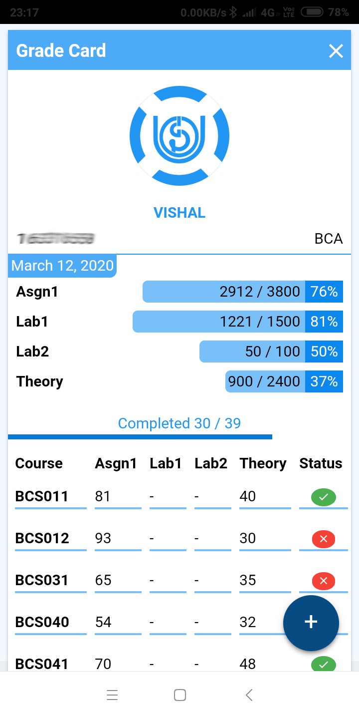 IGNOU Grade Card by IGNOU X , Students ignou app APK pour Android  Télécharger