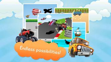 Puzzles, Véhicules et enfants! Affiche