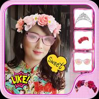 Flower Crown Beauty Camera Plakat